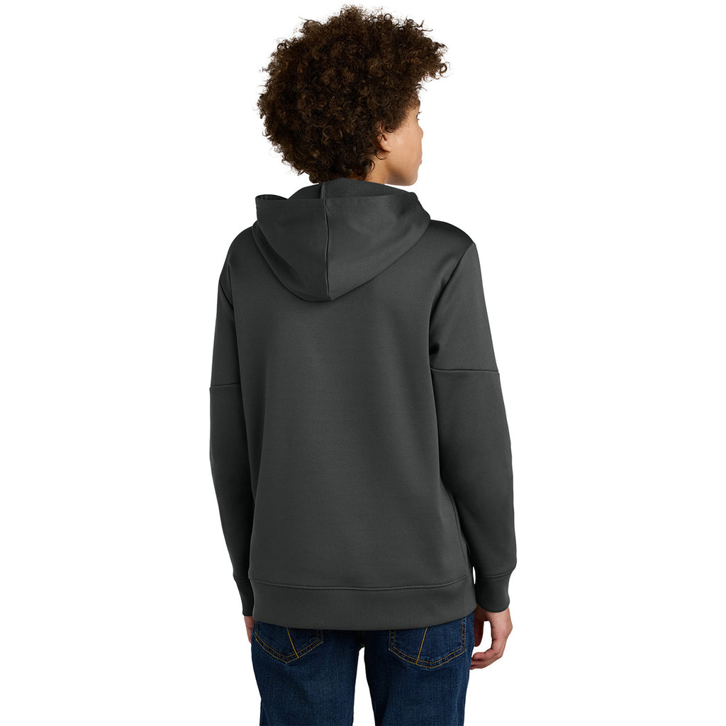 Sport-Tek Youth Iron Grey/ White Sport-Wick Fleece United Pullover Hoodie