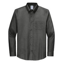 Brooks Brothers Men's Deep Black Tall Wrinkle-Free Stretch Nailhead Shirt