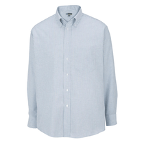 Edwards Men's Blue Stripe Long Sleeve Easy Care Oxford Shirt