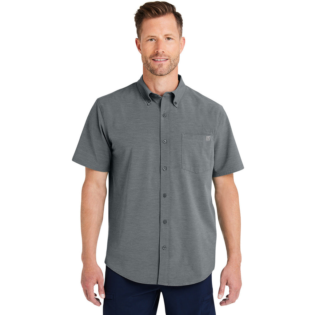 HUK Men's Volcanic Ash Kona Solid Short Sleeve Shirt