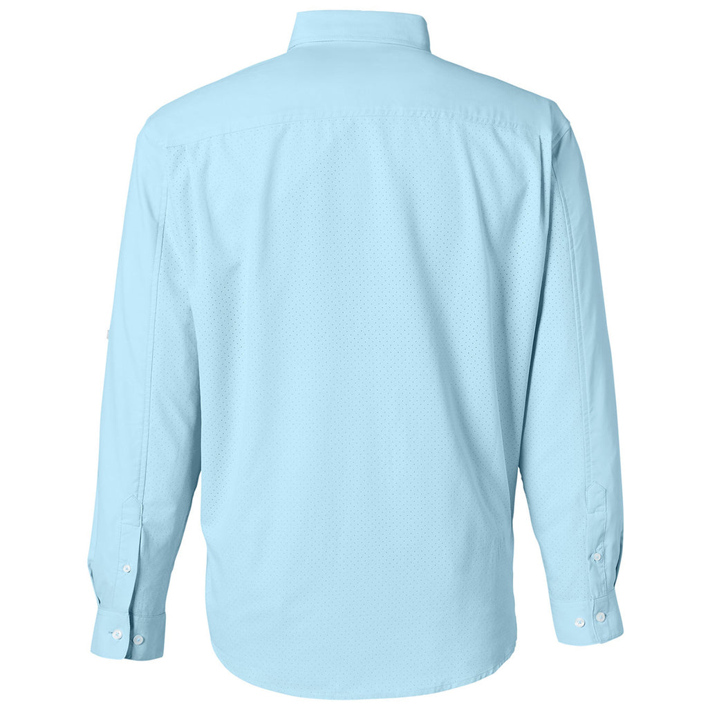 HUK Men's Crystal Blue Tide Point Long Sleeve Shirt