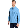 HUK Men's Marolina Blue Creekbed Long Sleeve Shirt