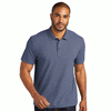 Port Authority Men's Navy Heather Cotton Blend Pique Polo