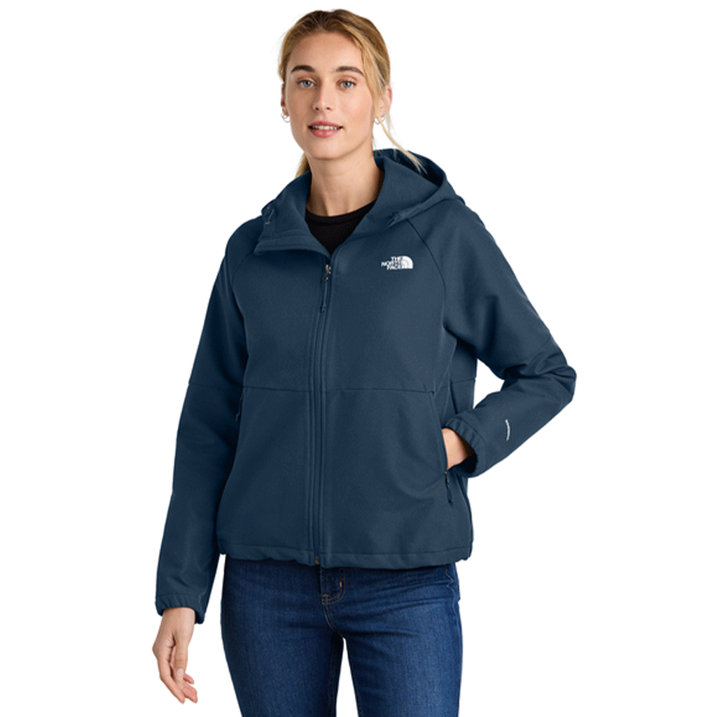 The North Face Women's Shady Blue Dark Heather Barr Lake Hooded Soft Shell Jacket