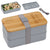 Ariel Premium Grey Double Decker Lunch Box with FSC Bamboo Lid & Utensils