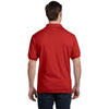 Hanes Men's Deep Red 5.2 oz. 50/50 EcoSmart Jersey Pocket Polo