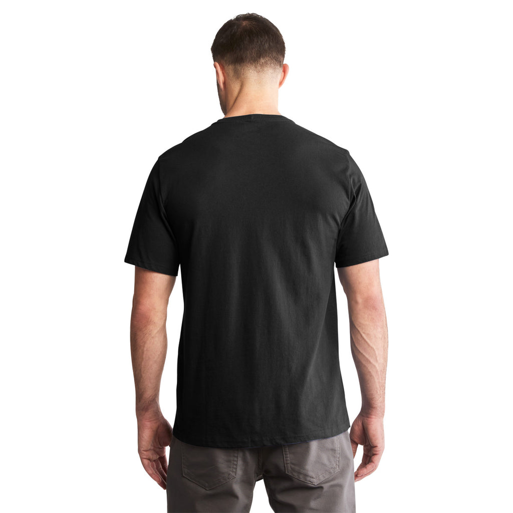 Timberland Men's Jet Black Pro Base Plate Blended Short-Sleeve T-Shirt