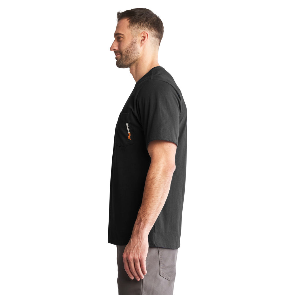 Timberland Men's Jet Black Pro Base Plate Blended Short-Sleeve T-Shirt