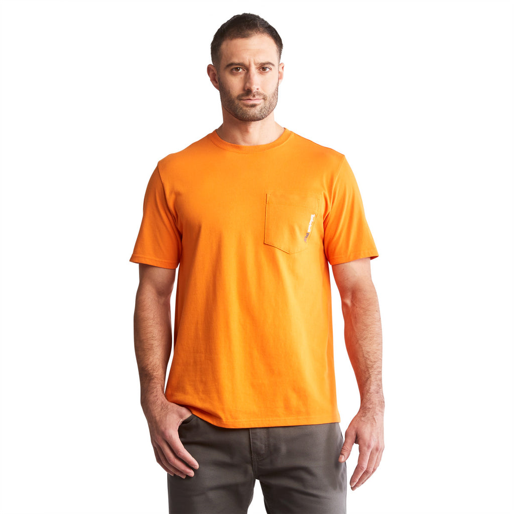 Timberland Men's Pro Orange Pro Base Plate Blended Short-Sleeve T-Shirt