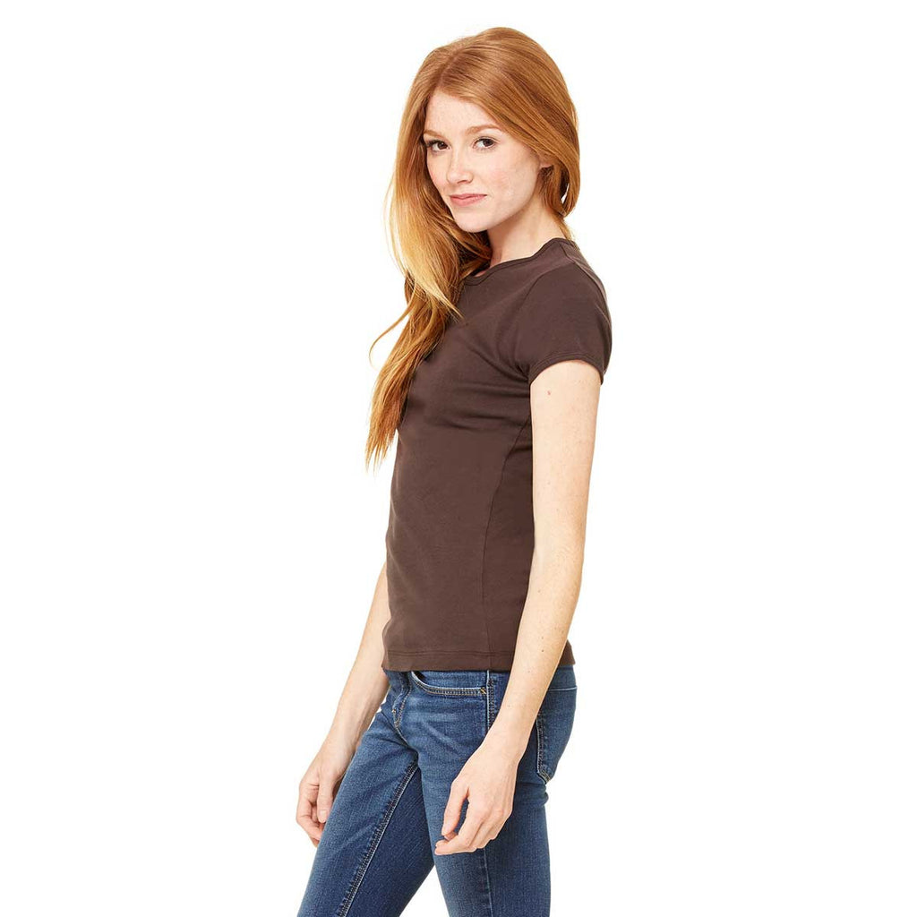 Bella + Canvas Women's Chocolate Stretch Rib Short-Sleeve T-Shirt