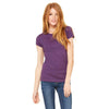 Bella + Canvas Women's Purple Stretch Rib Short-Sleeve T-Shirt
