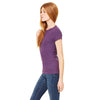 Bella + Canvas Women's Purple Stretch Rib Short-Sleeve T-Shirt