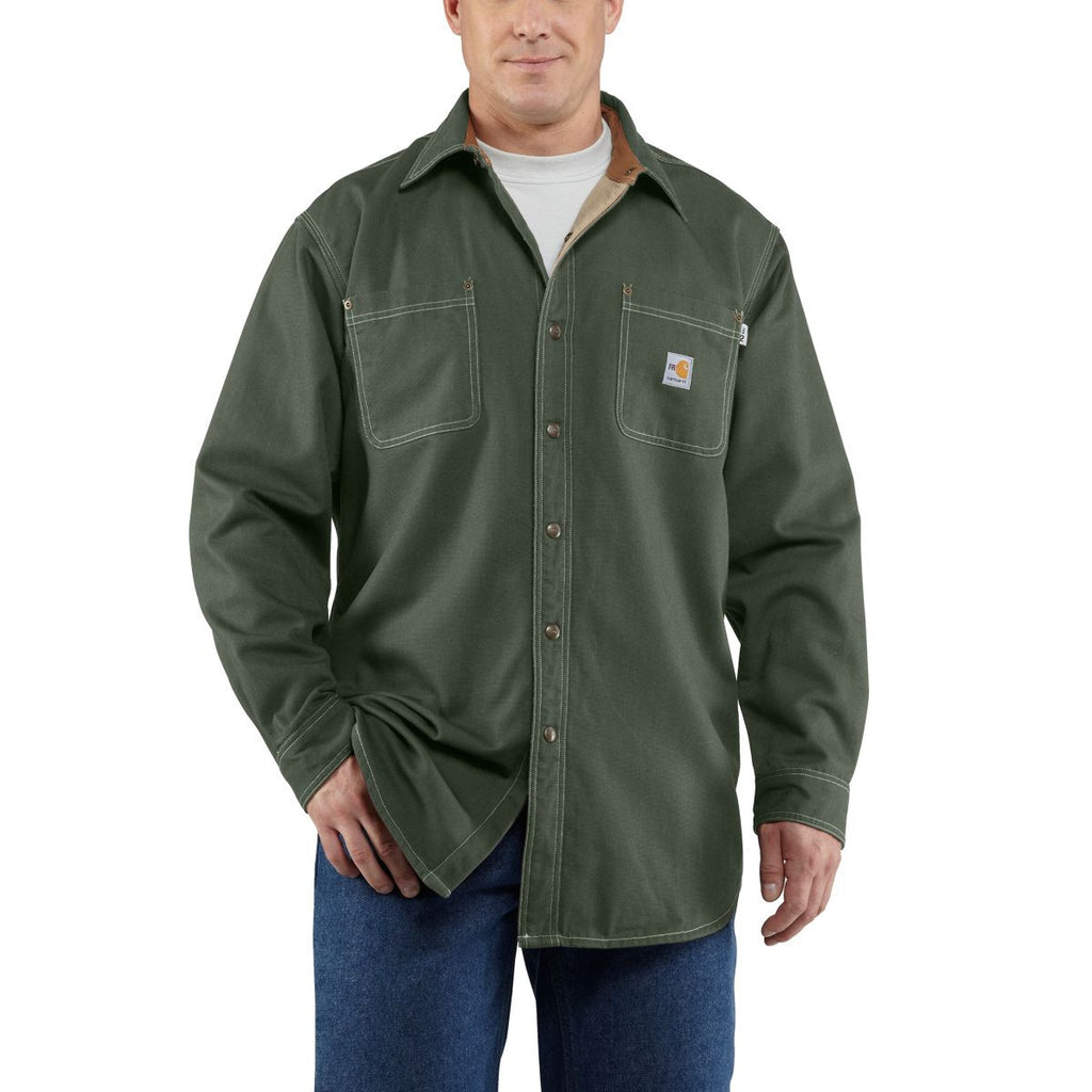 Carhartt Men's Moss Flame-Resistant Canvas Shirt Jacket