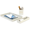 Gemline Easton Light Grey 3 Piece Desktop Organizer