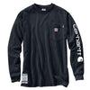 Carhartt Men's Dark Navy Flame-Resistant Force Cotton Graphic Long Sleeve T-Shirt