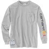 Carhartt Men's Light Grey Flame-Resistant Force Cotton Graphic Long Sleeve T-Shirt