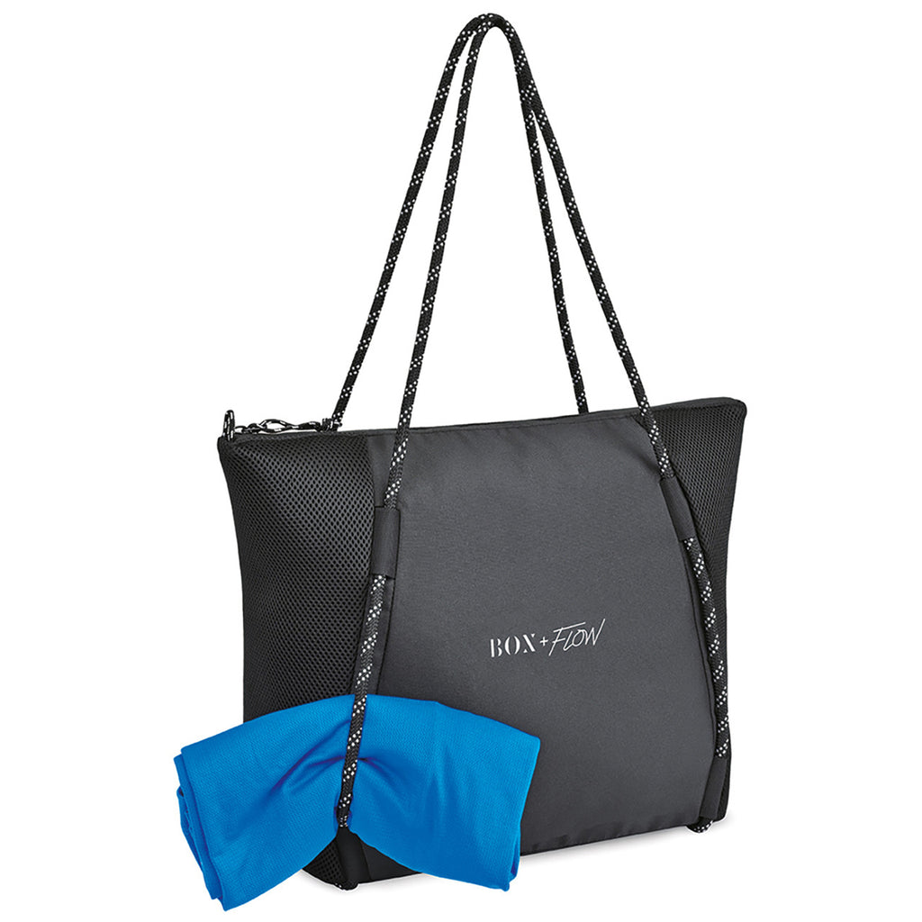 Gemline Black Revive Mesh Zippered Tote