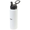 Gemline White Jett Aluminum Straw Lid Hydration Bottle - 32 Oz.