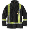 Carhartt Men's Black High Visibility Striped Duck Traditional Coat