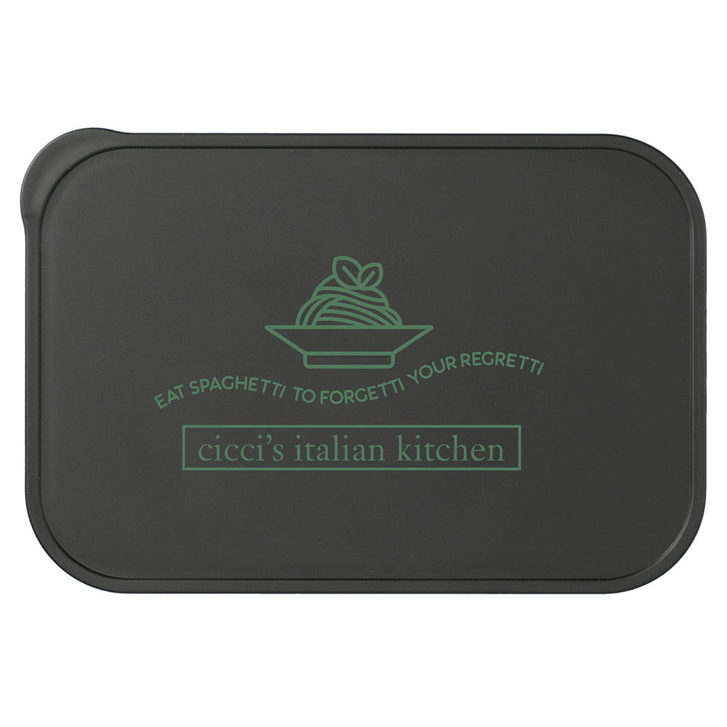 Leed's Black PLA Bento Box with Band and Utensils