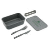 Leed's Grey PLA Bento Box with Band and Utensils