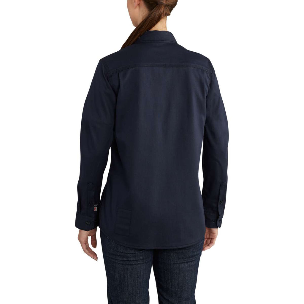 Carhartt Women's Dark Navy Rugged Flex Twill Shirt