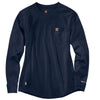 Carhartt Women's Dark Navy Force Cotton Long-Sleeve Crewneck T-Shirt