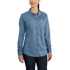 Carhartt Women's Medium Blue FR Force Cotton Hybrid Shirt
