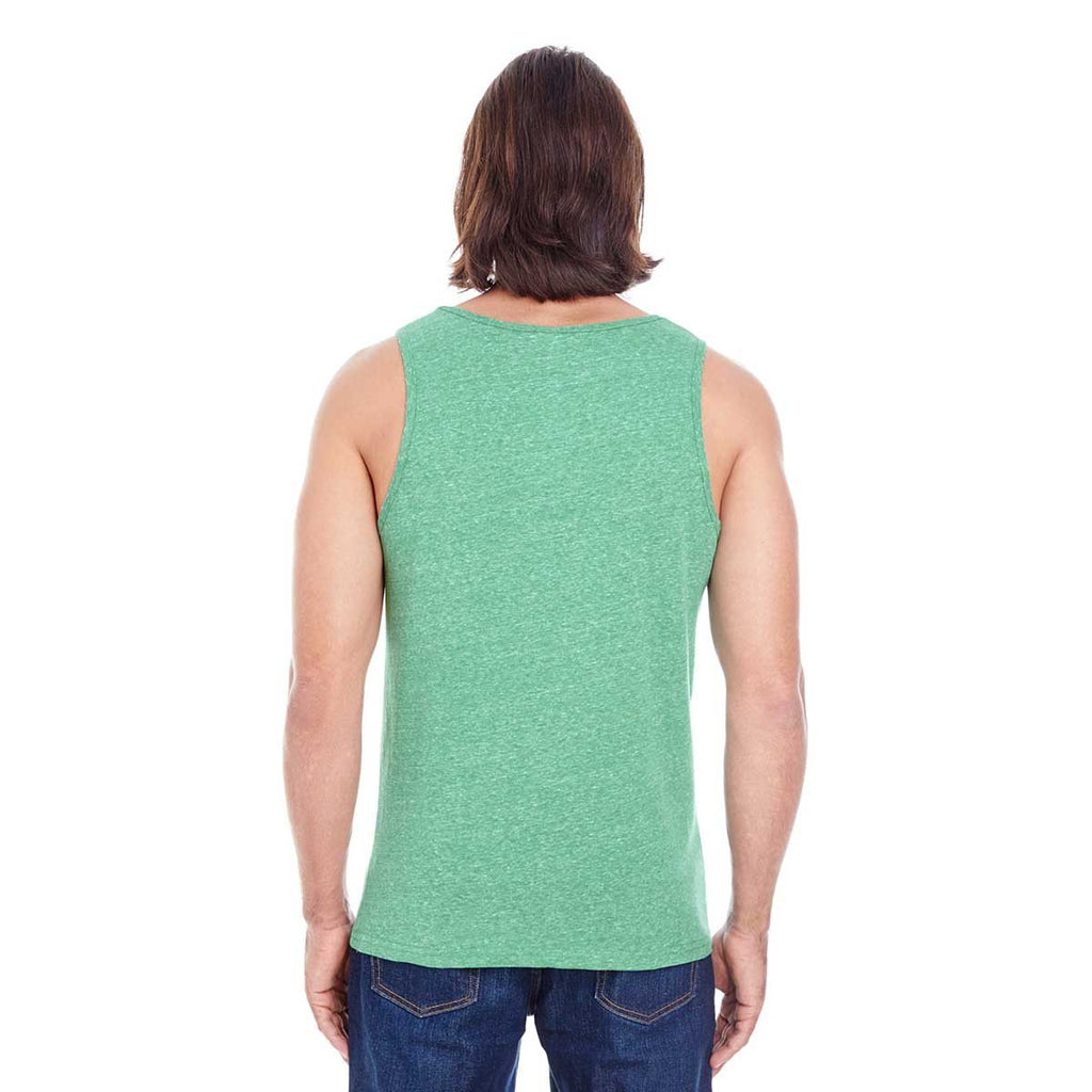 Threadfast Unisex Green Triblend Tank