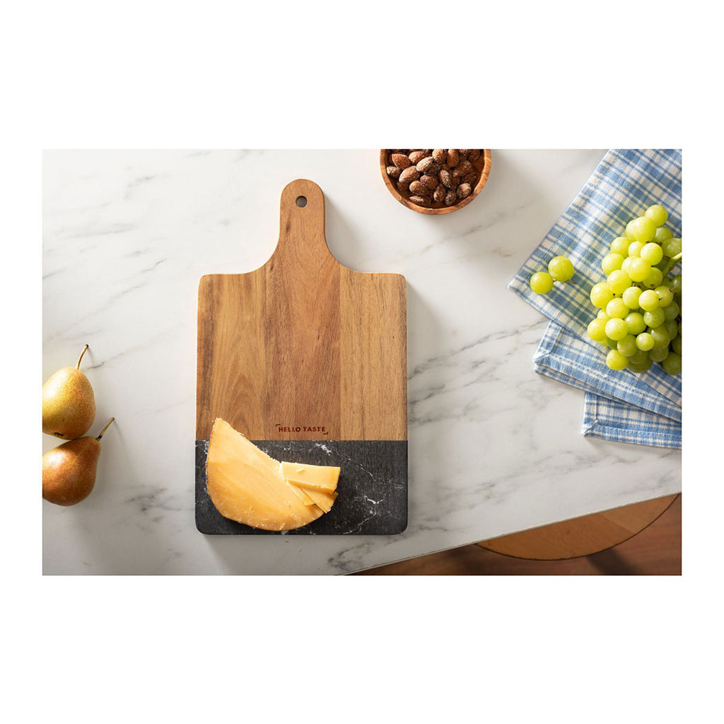 Leed's Black Marble and Wood Cutting Board