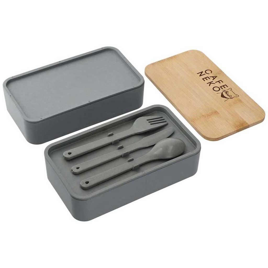 Leed's Grey Stackable Bamboo Fiber Bento Box