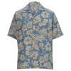 Edwards Men's Slate Blue Hibiscus 2-Color Camp Shirt