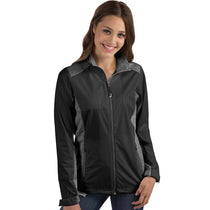 Antigua Women's Black/Black Heather Revolve Full Zip