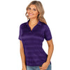 Antigua Women's Dark Purple Multi Compass Short Sleeve Polo Shirt