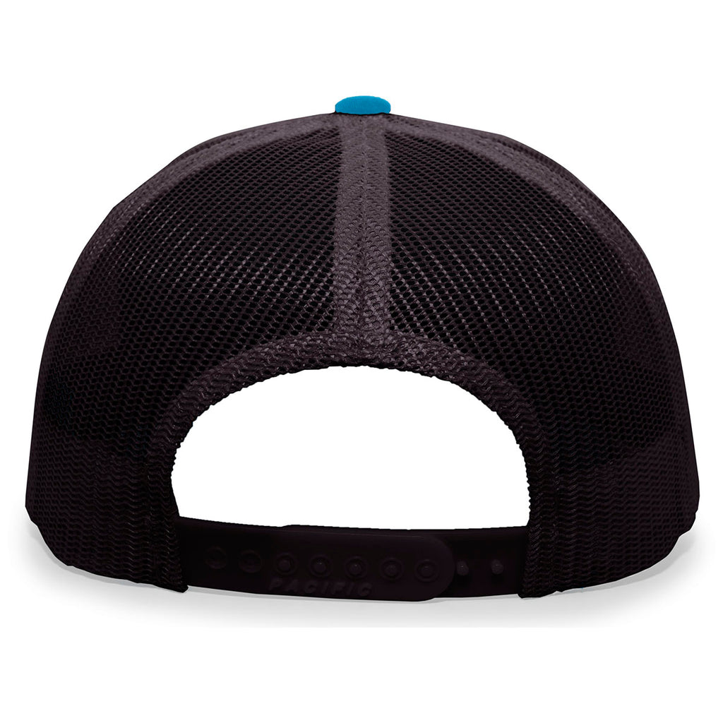 Pacific Headwear Panther Teal/Charcoal/Panther Teal Snapback Trucker Mesh Cap