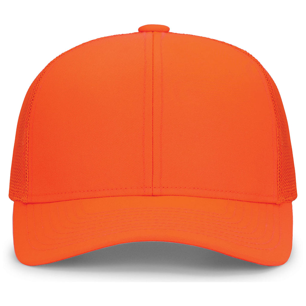 Pacific Headwear Blaze Orange Snapback Trucker Mesh Cap