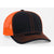 Pacific Headwear Black/Neon Orange Snapback Trucker Mesh Cap