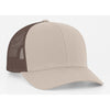 Pacific Headwear Khaki/Brown Snapback Trucker Mesh Cap