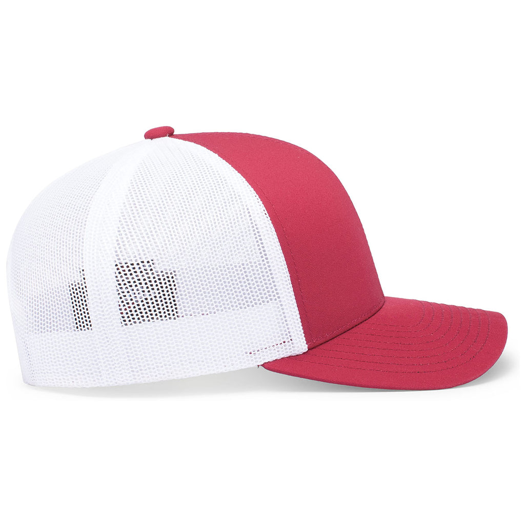 Pacific Headwear Cardinal/White/Cardinal Snapback Trucker Mesh Cap