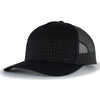 Pacific Headwear Black/Reflective Perforated 5-Panel Trucker Snap-Back Cap