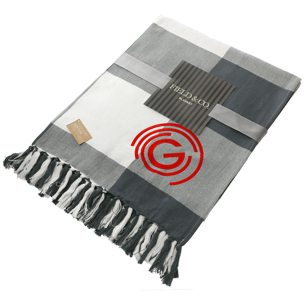 Field & Co. Charcoal 100% Organic Cotton Check Throw Blanket