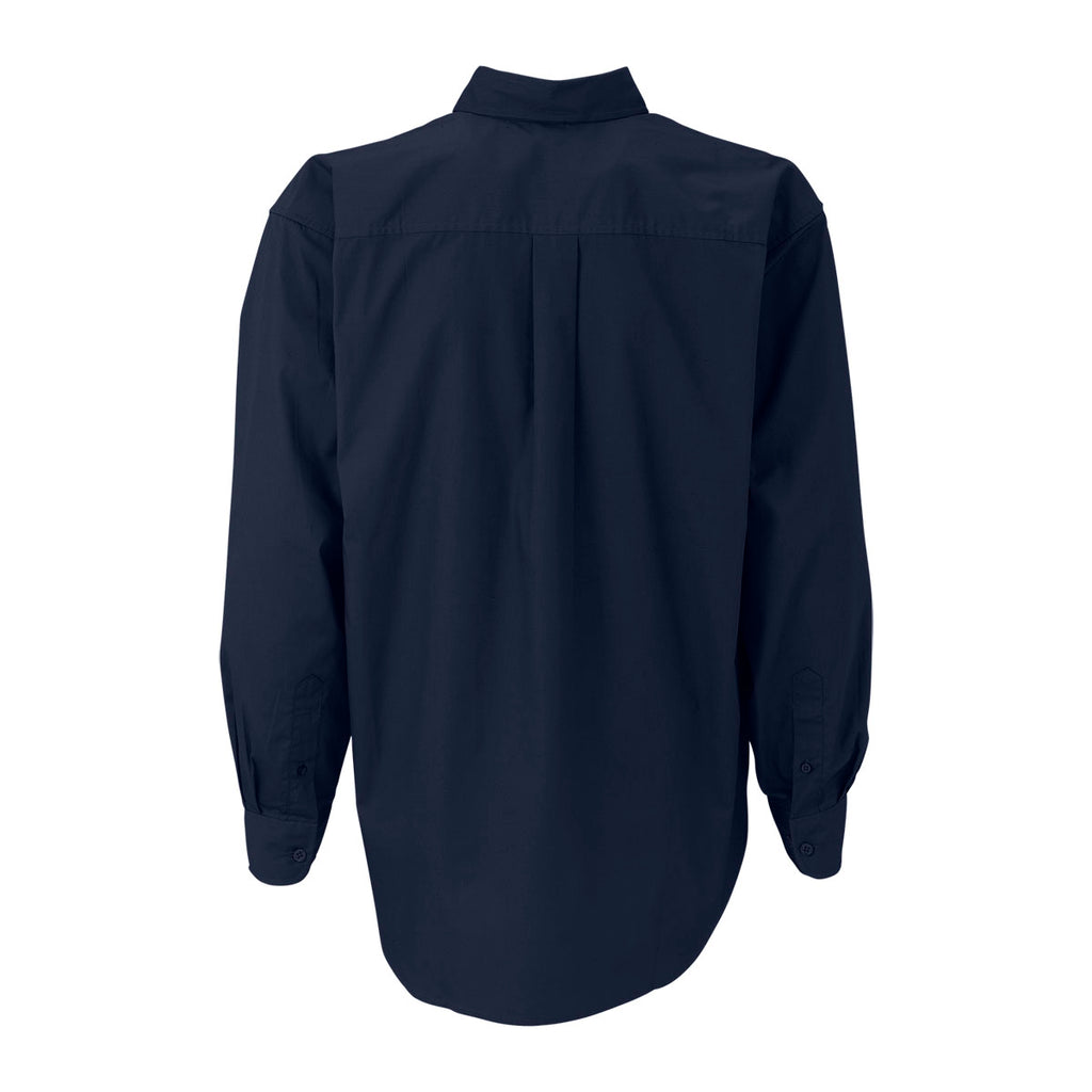Vantage Men's Navy Blended Poplin Shirt