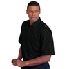 Vantage Men's Black Blended Poplin Short Sleeve Shirt