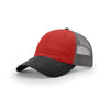 Richardson Red/Charcoal/Black Mesh Back Tri-Color Garment Washed Trucker Hat