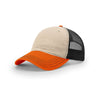 Richardson Stone/Black/Orange Mesh Back Tri-Color Garment Washed Trucker Hat