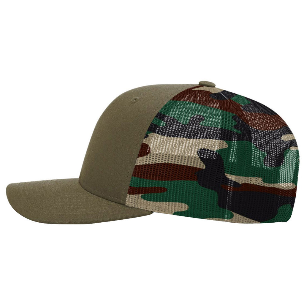 Richardson Loden/Green Camo Printed Mesh Trucker Hat
