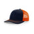 Richardson Navy/Orange Mesh Back Split Trucker Hat