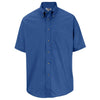 Edwards Men's French Blue Easy Care Short Sleeve Poplin Shirt