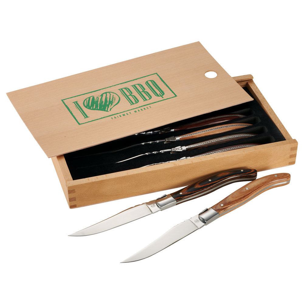 Laguiole Wood 6 Piece Array Steak Knife Set