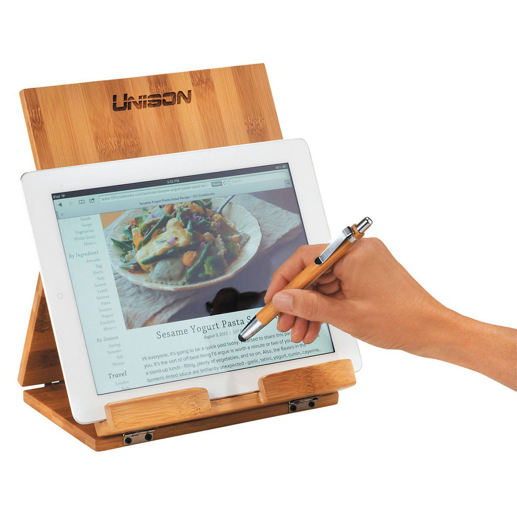 Leed's Wood Tablet or Recipe Book Stand with Ballpoint Stylus